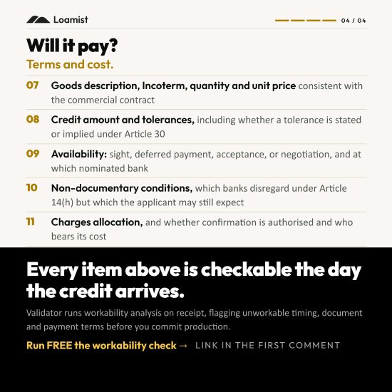 Slide 4: the first presentation should be the only one; try the free export workability check.